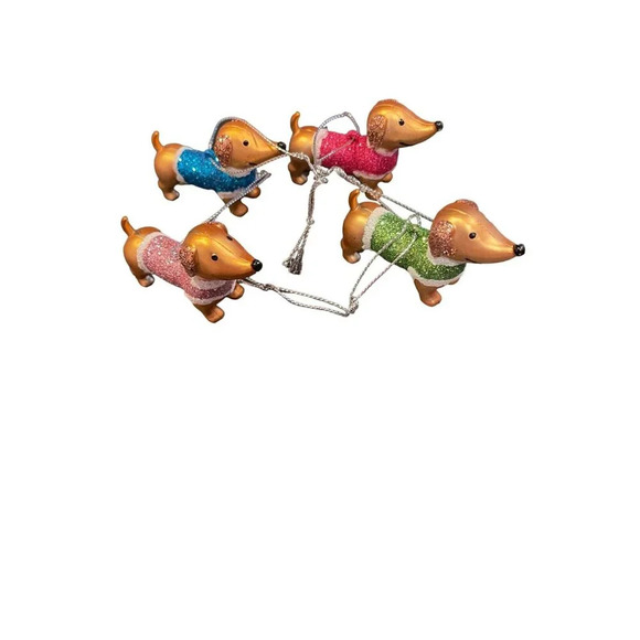 Dachshund Dog Ornaments Glitter Colorful Sweaters Mini Christmas Holiday - Picture 2 of 4